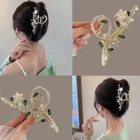 Floral Pearl Hair Stick Pin – Elegant Luxury Hair Accessory with Tassel