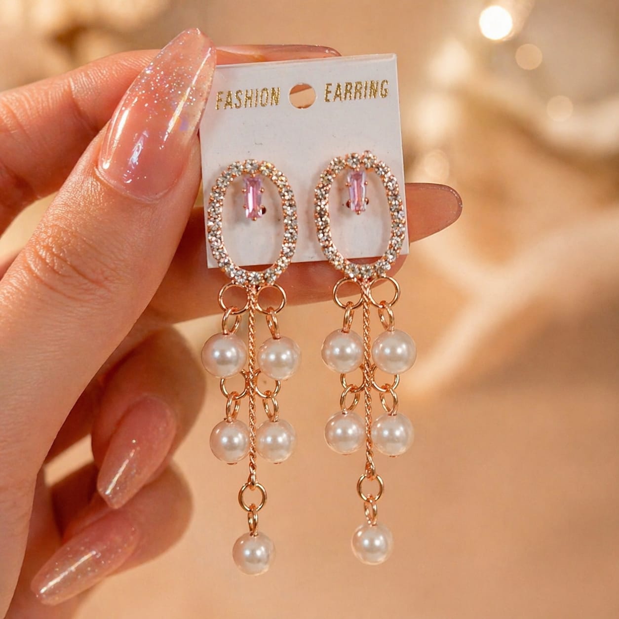 Aurelia Pearl Cascade Earrings – Luxury Crystal & Pearl Drop Earrings for Women✨