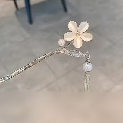 Pearl Floral Hair Stick Pin – Elegant Luxury Hair Accessory