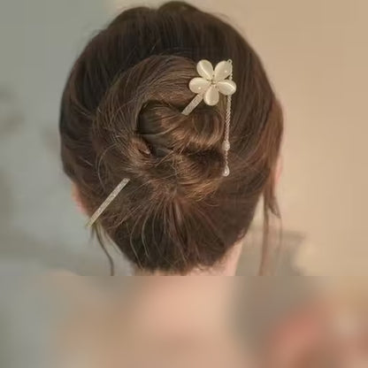 Pearl Floral Hair Stick Pin – Elegant Luxury Hair Accessory